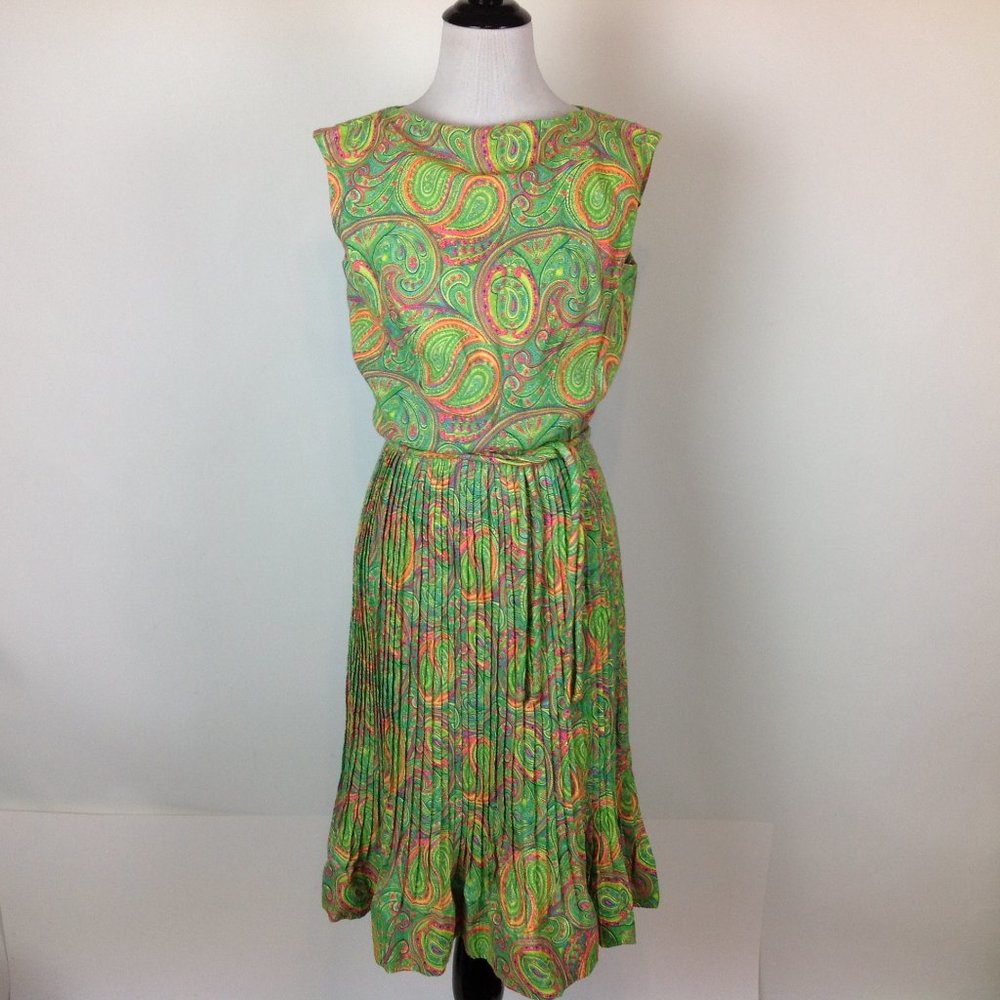 Vintage Mancini Midi Dress Womens Small Paisley
